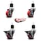 Service Caster 3'' Red Poly Wheel Swivel 1-7/8'' Expanding Stem Caster Set 2 Brakes, 4PK SCC-EX20S314-PPUB-RED-2-PLB-2-178 - alternate 5